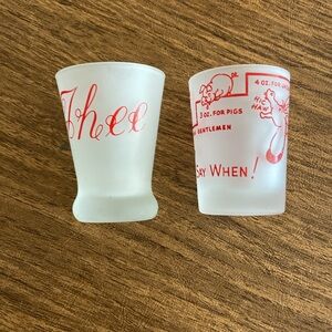 Two Vintage Hazel Atlas  SAY WHEN !  and THEE Shot Glasses